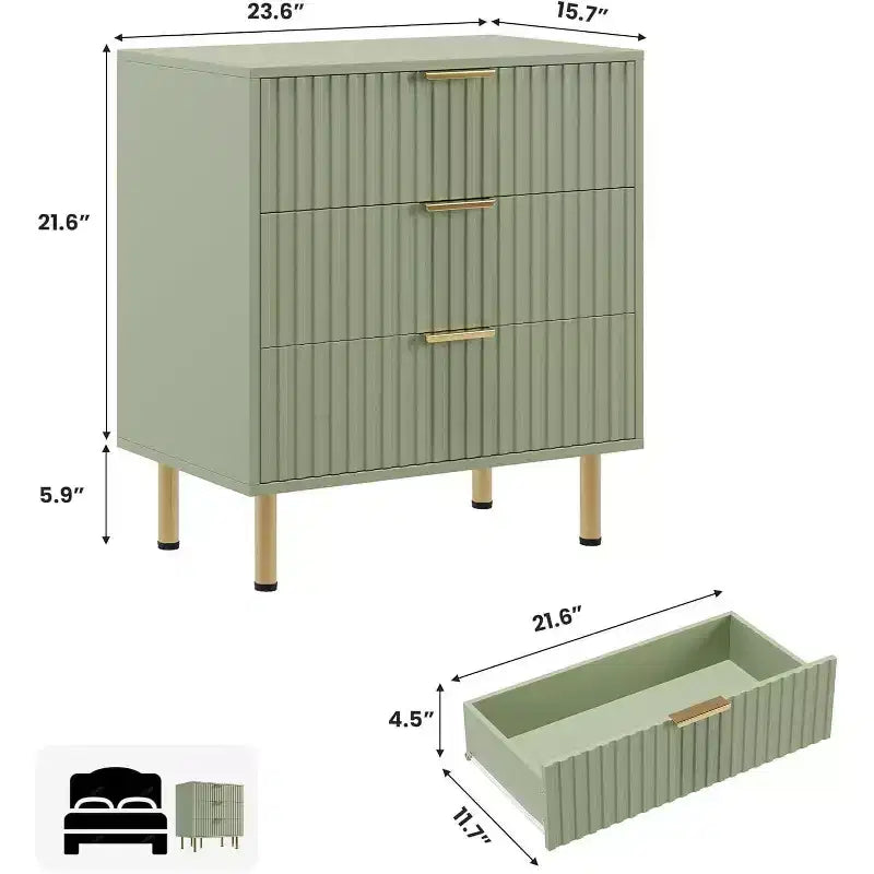 Cassettiera in MDF a 3 cassetti 70 x 75,5 cm