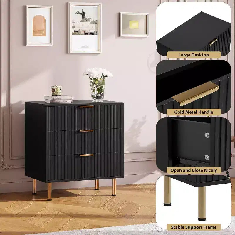 MDF 3-Drawer Dresser 27.56'' x 29.72''