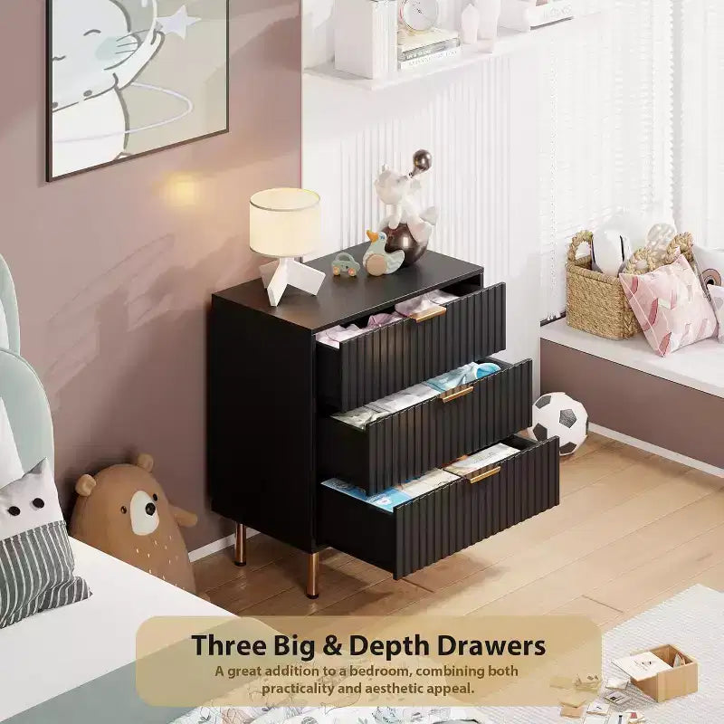 MDF 3-Drawer Dresser 27.56'' x 29.72''