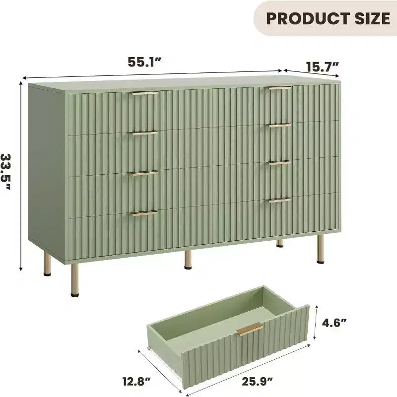 Comò a 8 cassetti in MDF 140 cm x 85 cm