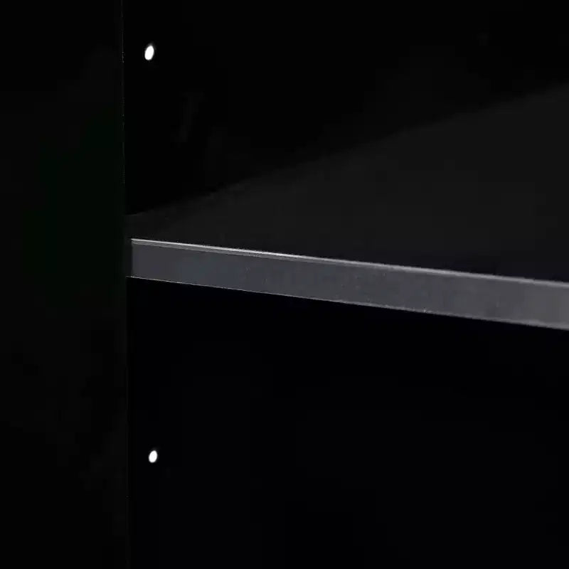 Mobile buffet credenza con 4 ante, maniglie in metallo e ripiani regolabili, nero