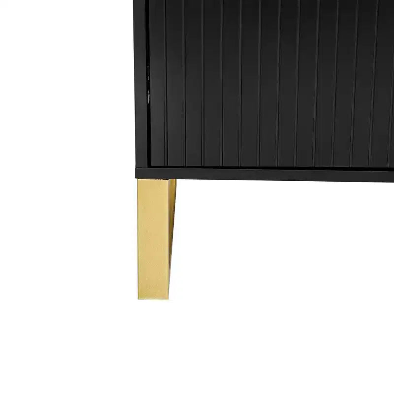 Mobile buffet credenza con 4 ante, maniglie in metallo e ripiani regolabili, nero