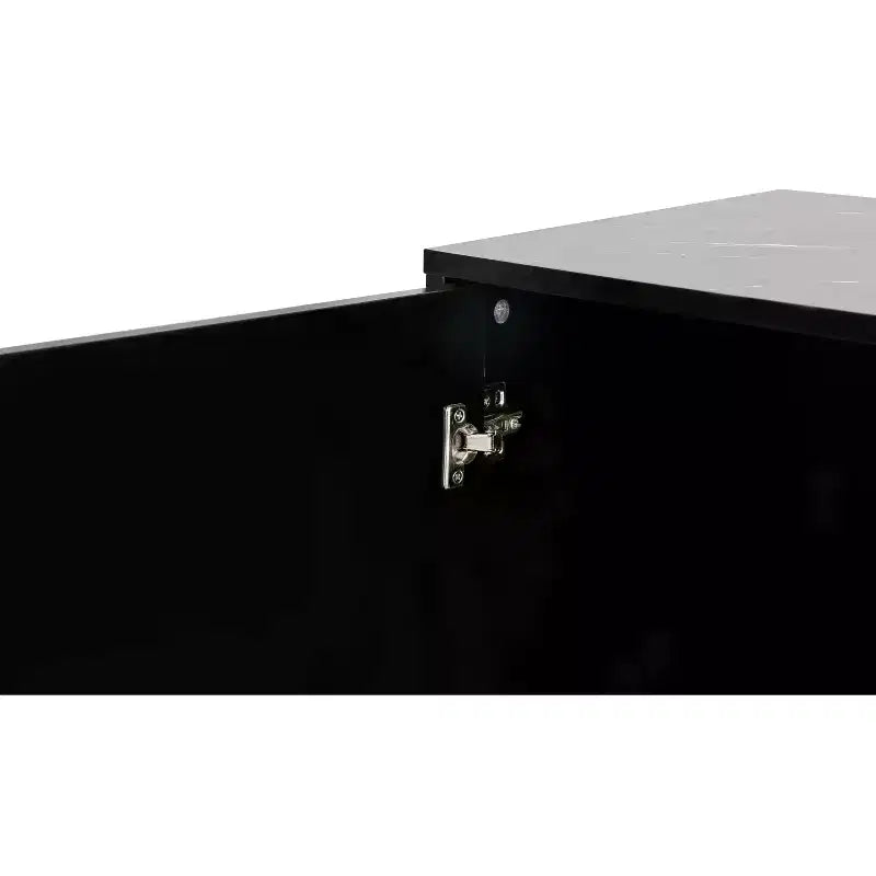Mobile buffet credenza con 4 ante, maniglie in metallo e ripiani regolabili, nero