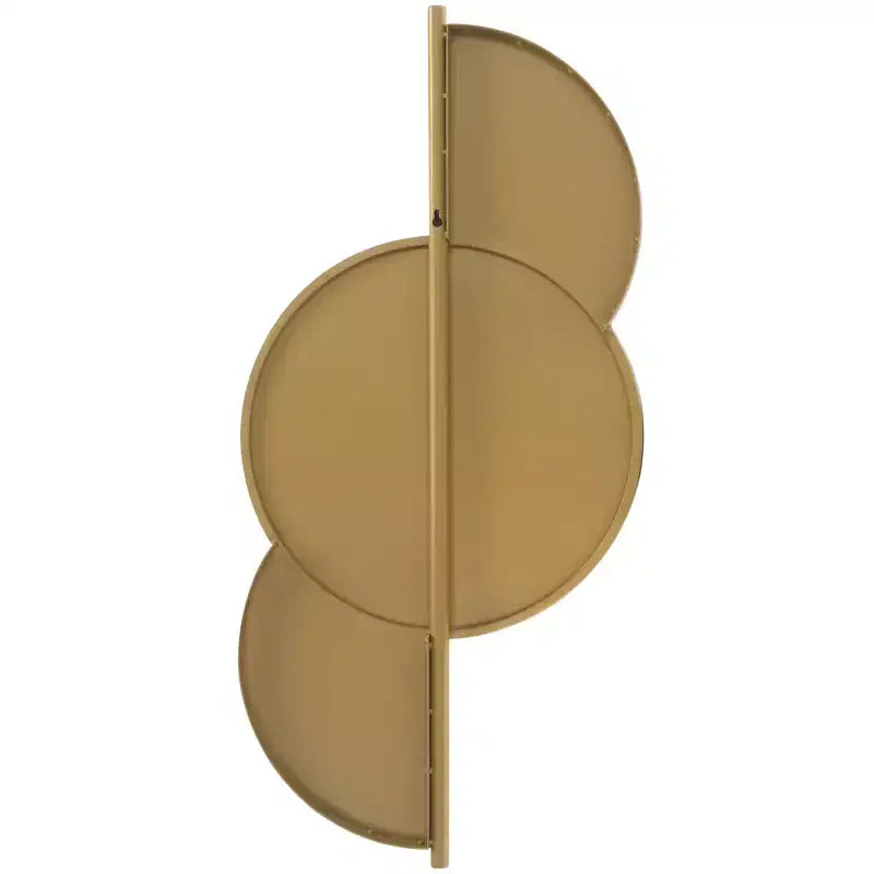 Specchio da Parete, Cornice in Ferro Dorato e Nero, 16.5" x 35"