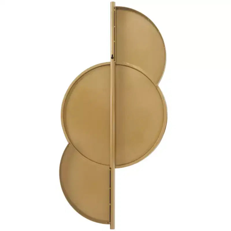 Specchio da Parete, Cornice in Ferro Dorato e Nero, 16.5" x 35"