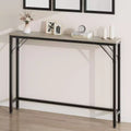 GustoWave Narrow Console Table, 39.4 Sofa Table, Behind Couch Table for Living Room, Industrial Hallway Table for Entryway, Grey