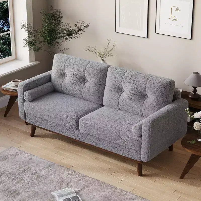 Divano moderno, comodi divani per il soggiorno, divano a 2 posti con seduta profonda, divani rivestiti in pile per piccoli spazi