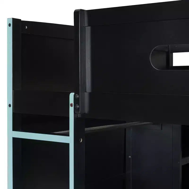 Letto a soppalco da gioco in legno a grandezza naturale con scrivania e armadio, porta USB e luce LED per cameretta di bambini, ragazzi e adulti