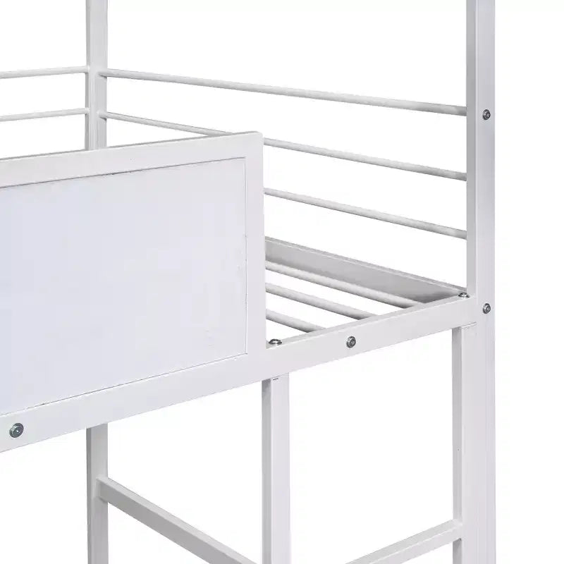 Letto a castello Twin Metal House con scivolo e lavagna per bambini e ragazzi