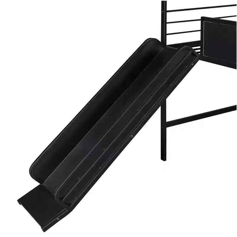 Letto a castello Twin Metal House con scivolo e lavagna per bambini e ragazzi