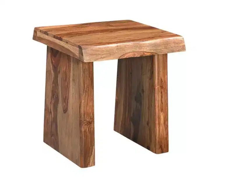 HomeRoots 22 Black And Brown Solid Wood Square End Table