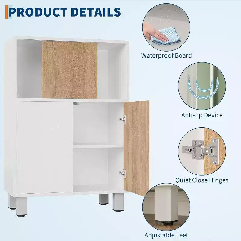 Wood Storage Cabinet with Sliding Barn Doors 24'' x 35''