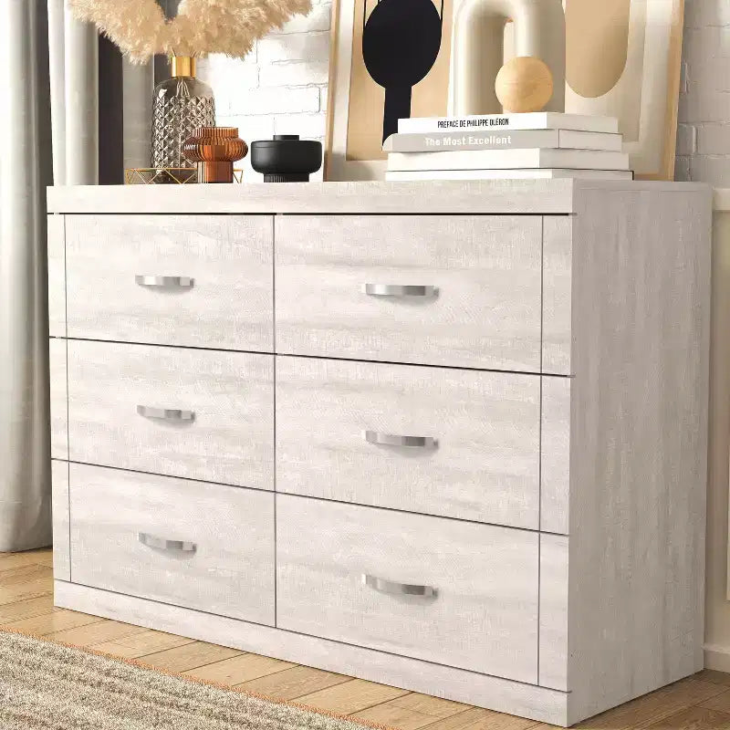 Manufactured Wood 6-Drawer Double Dresser 46.5'' x 31''