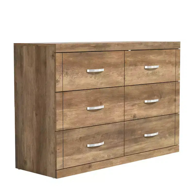 Manufactured Wood 6-Drawer Double Dresser 46.5'' x 31''