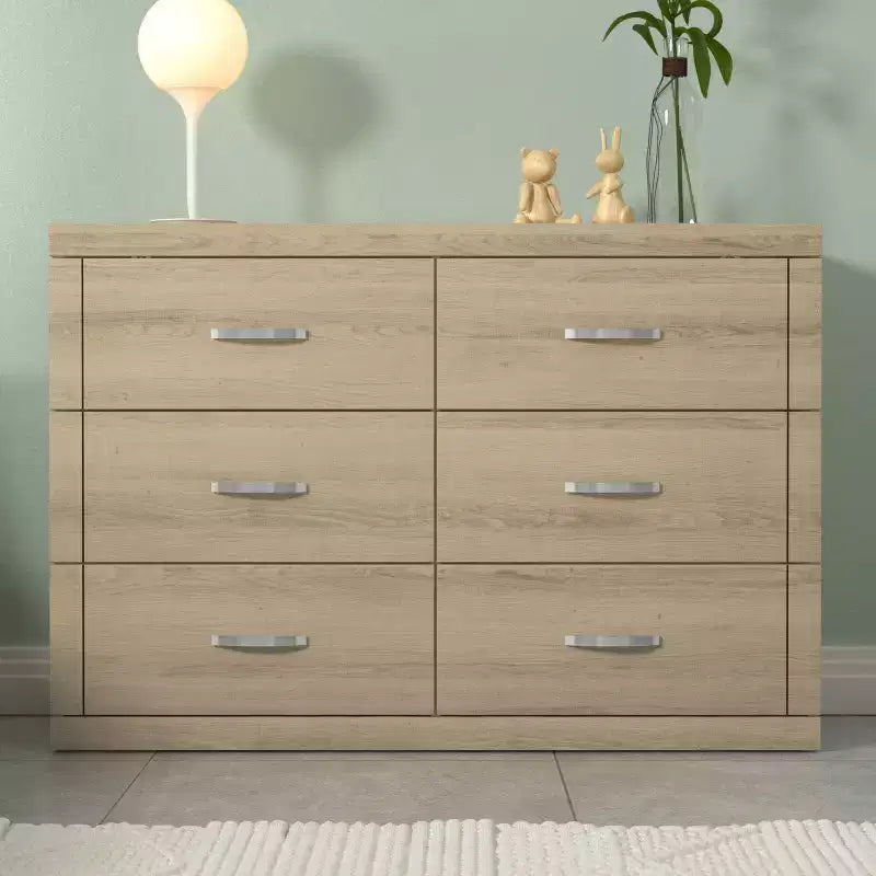 Manufactured Wood 6-Drawer Double Dresser 46.5'' x 31''