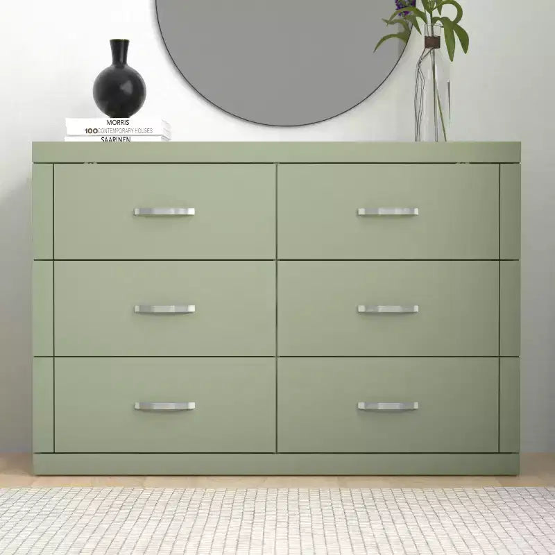 Manufactured Wood 6-Drawer Double Dresser 46.5'' x 31''