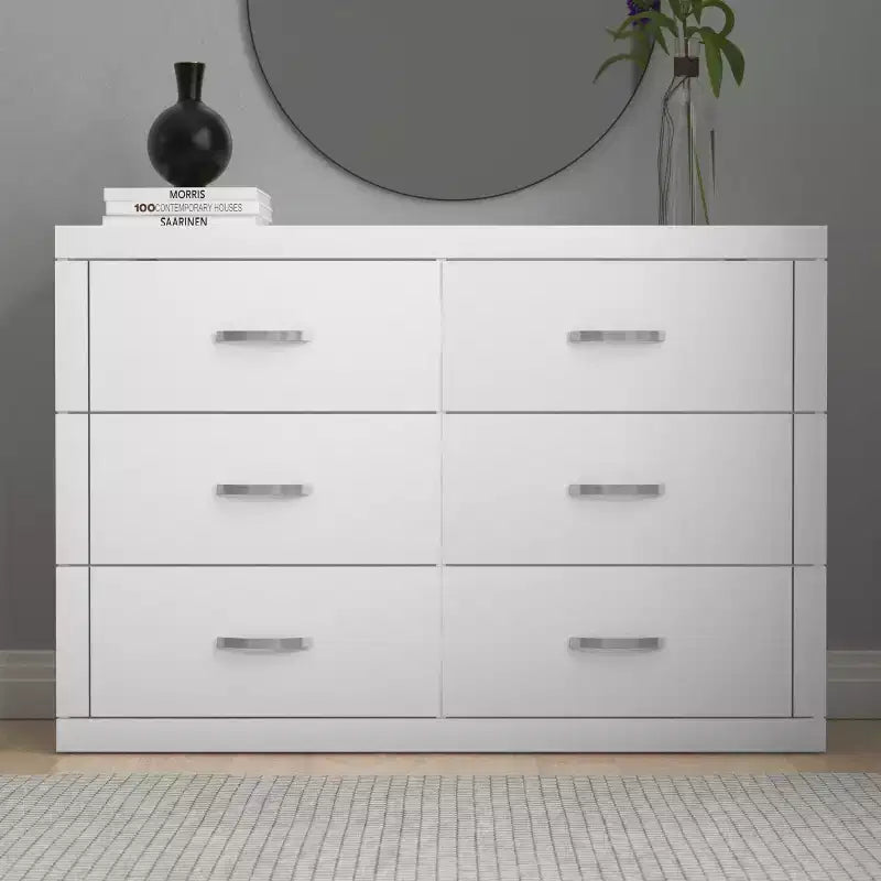 Manufactured Wood 6-Drawer Double Dresser 46.5'' x 31''