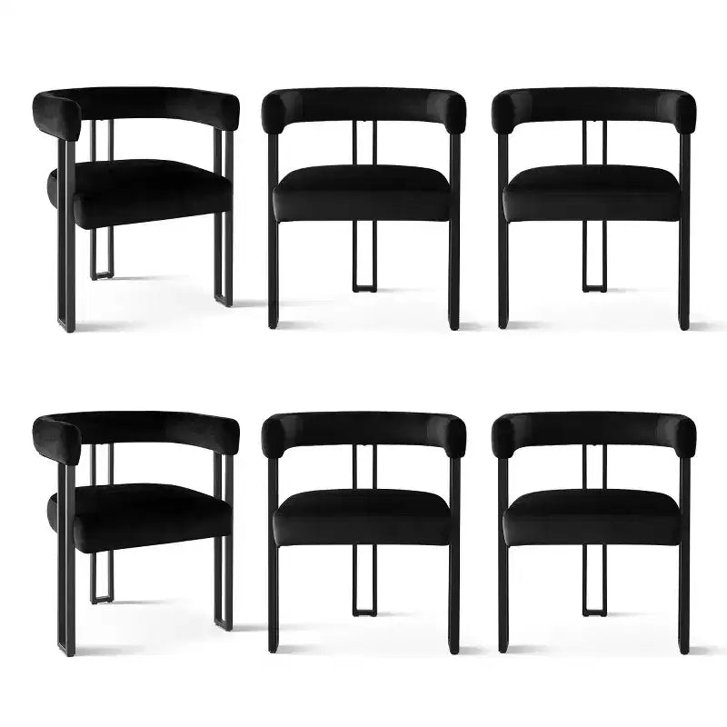 Set di 6 sedie da pranzo in velluto e metallo 62 cm x 72 cm