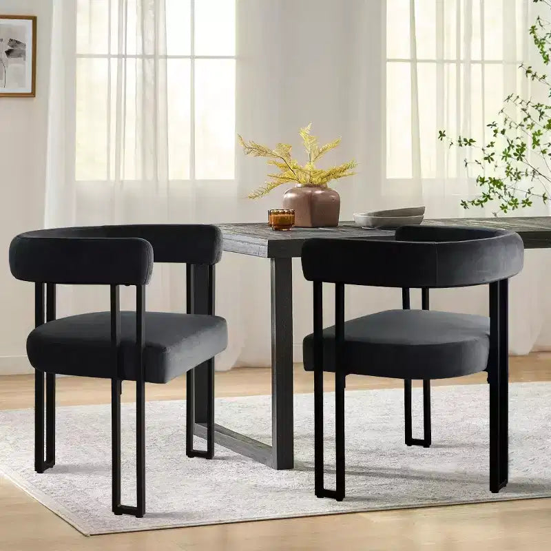 Set di 6 sedie da pranzo in velluto e metallo 62 cm x 72 cm
