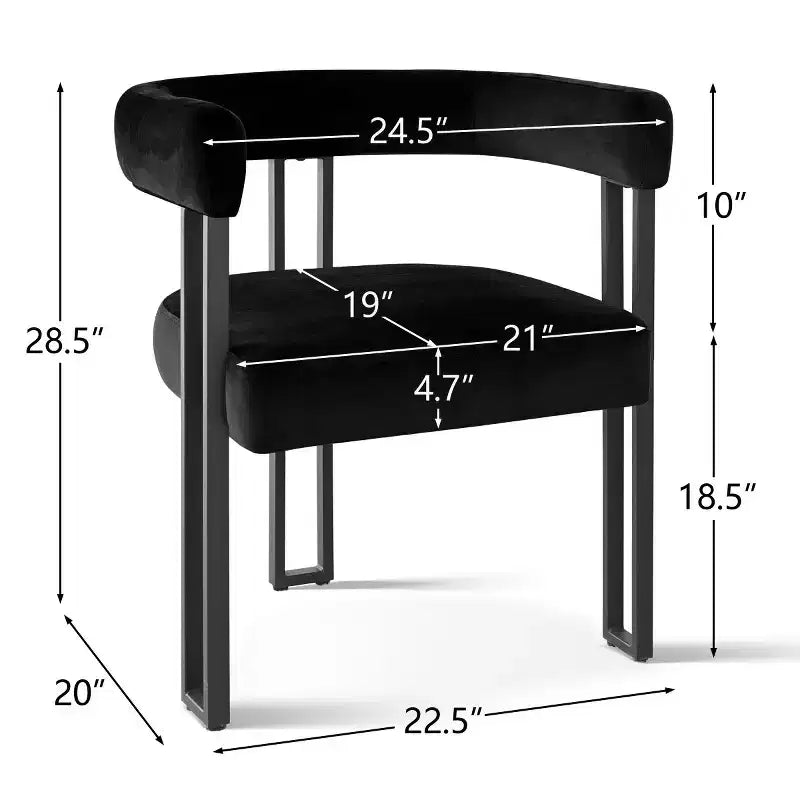Set di 6 sedie da pranzo in velluto e metallo 62 cm x 72 cm