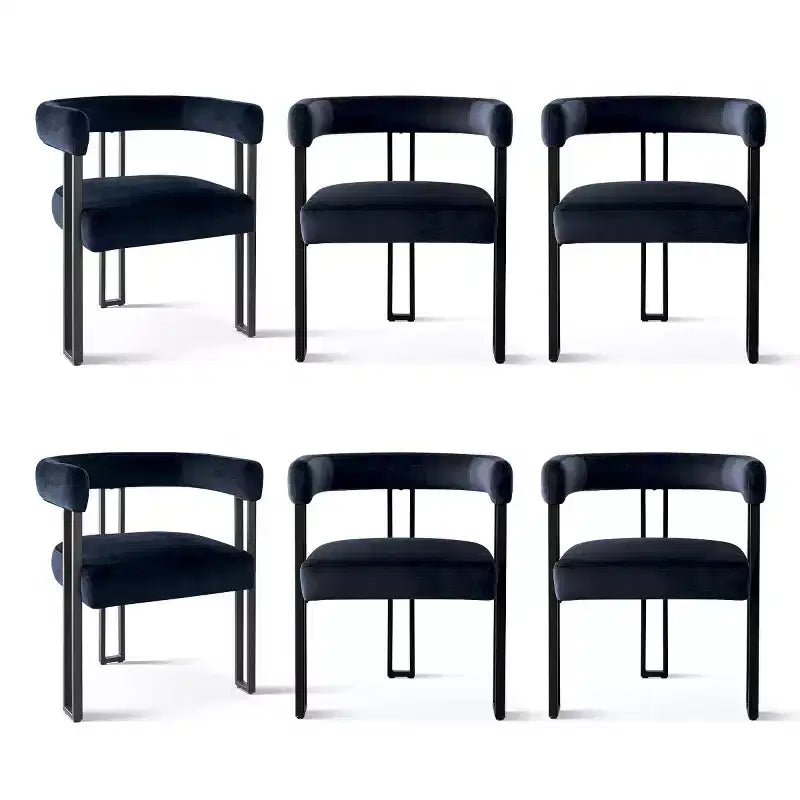 Set di 6 sedie da pranzo in velluto e metallo 62 cm x 72 cm
