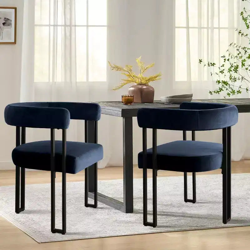 Set di 6 sedie da pranzo in velluto e metallo 62 cm x 72 cm