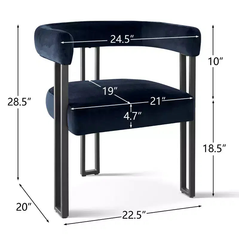 Set di 6 sedie da pranzo in velluto e metallo 62 cm x 72 cm