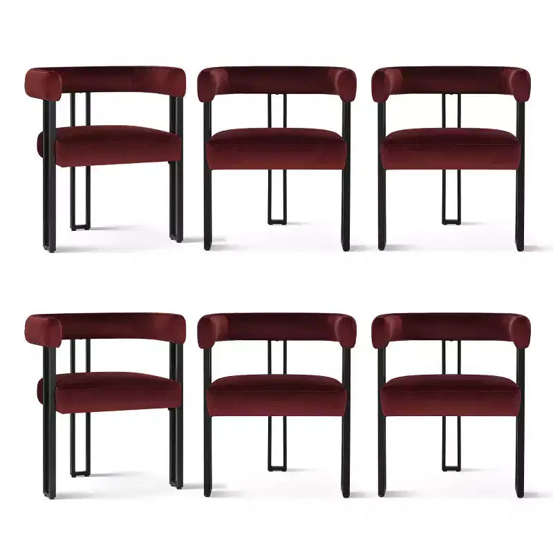 Set di 6 sedie da pranzo in velluto e metallo 62 cm x 72 cm