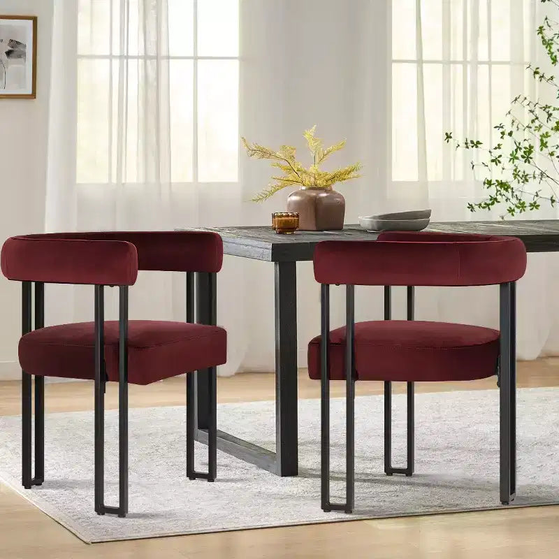 Set di 6 sedie da pranzo in velluto e metallo 62 cm x 72 cm