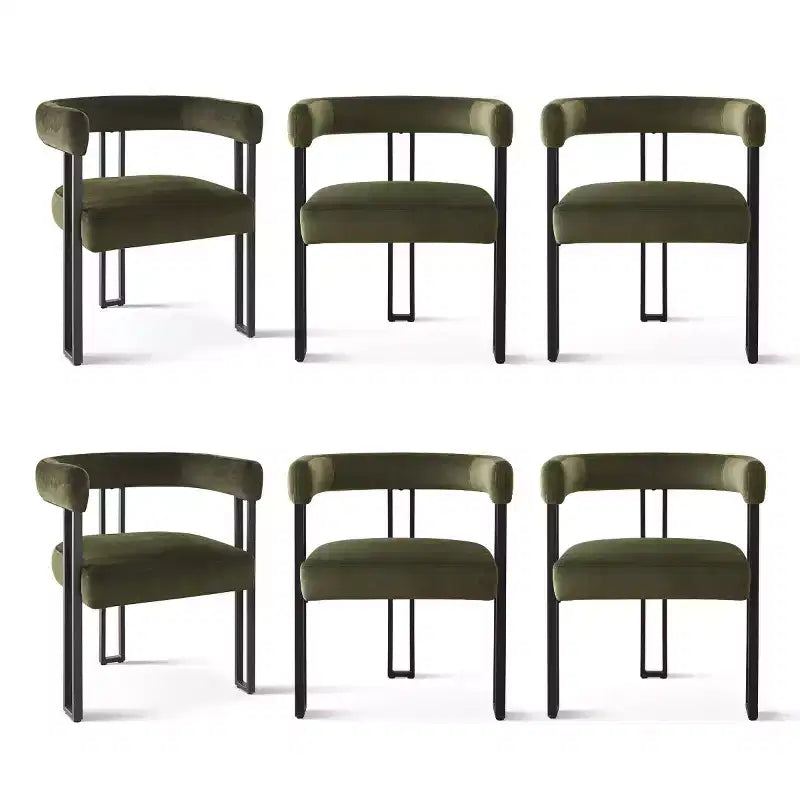 Set di 6 sedie da pranzo in velluto e metallo 62 cm x 72 cm
