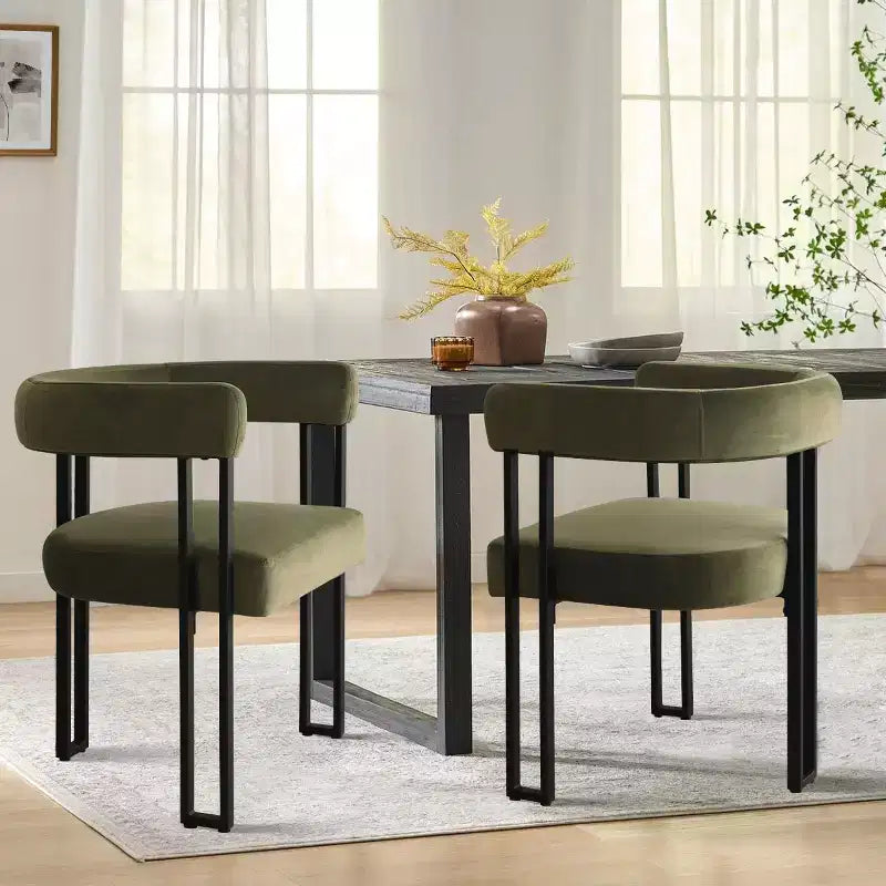 Set di 6 sedie da pranzo in velluto e metallo 62 cm x 72 cm