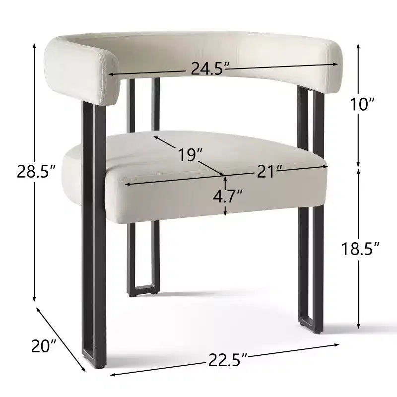 Velvet Metal Dining Chair Set of 6 24.5'' x 28.5''