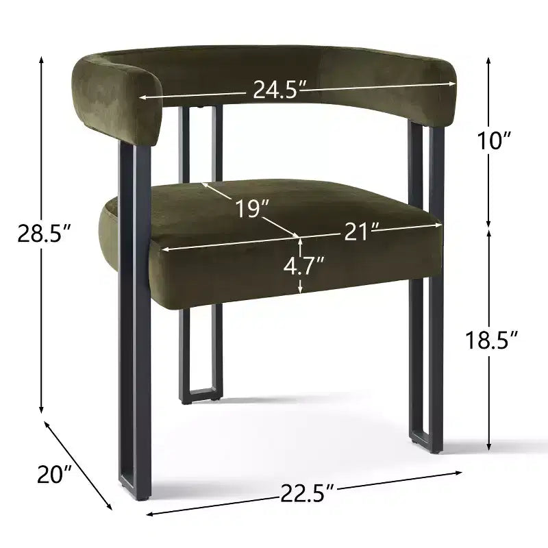 Set di 6 sedie da pranzo in velluto e metallo 62 cm x 72 cm