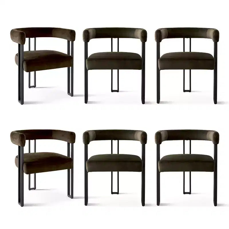 Set di 6 sedie da pranzo in velluto e metallo 62 cm x 72 cm