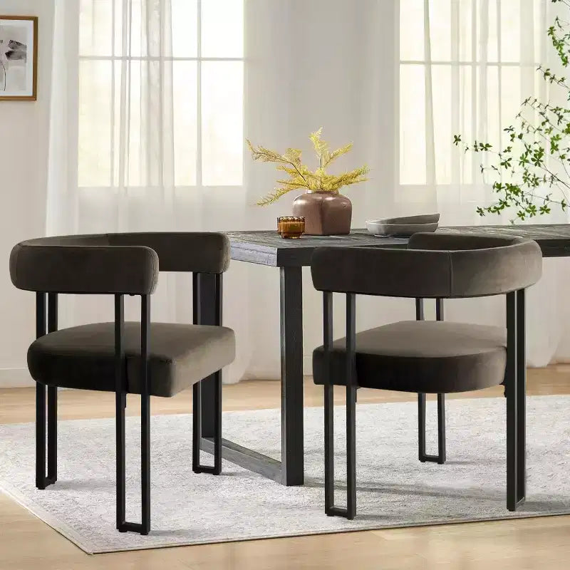 Set di 6 sedie da pranzo in velluto e metallo 62 cm x 72 cm