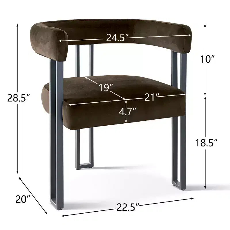 Set di 6 sedie da pranzo in velluto e metallo 62 cm x 72 cm