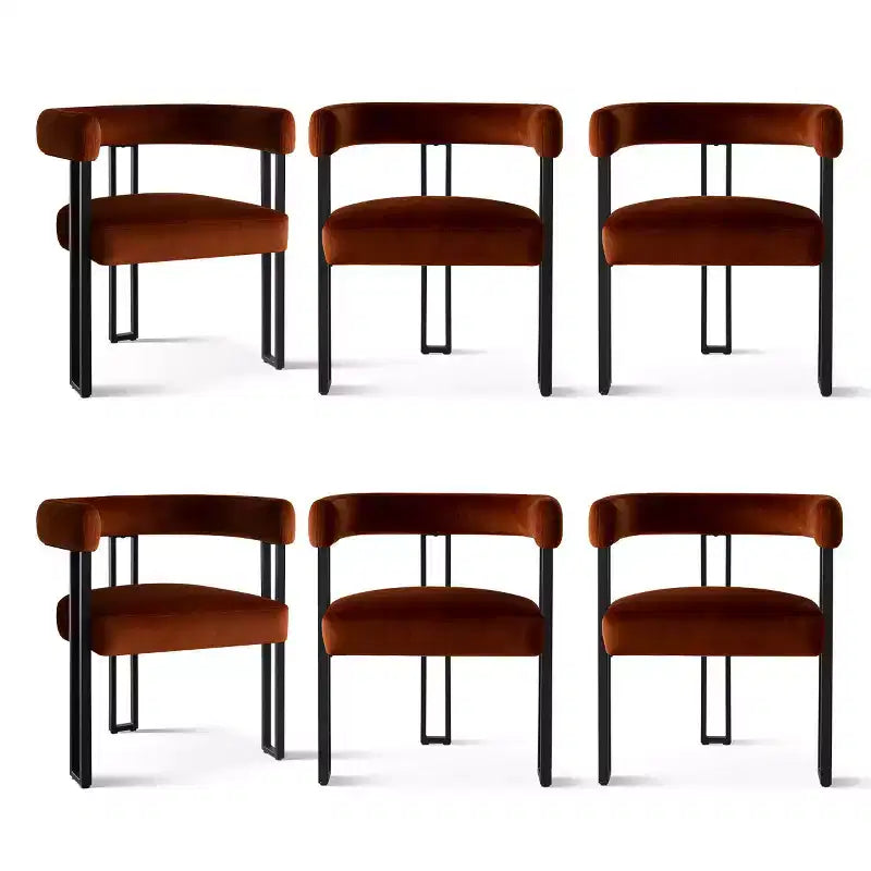 Set di 6 sedie da pranzo in velluto e metallo 62 cm x 72 cm