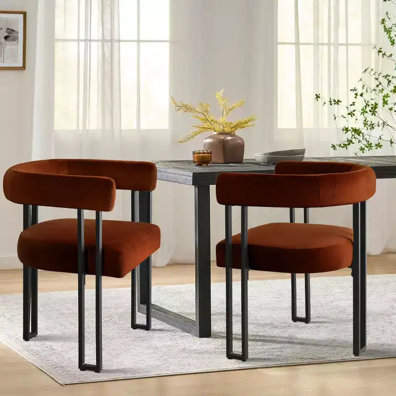 Set di 6 sedie da pranzo in velluto e metallo 62 cm x 72 cm