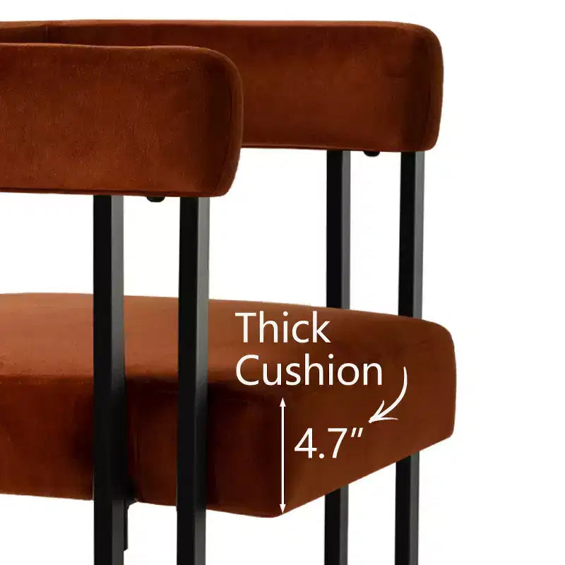 Set di 6 sedie da pranzo in velluto e metallo 62 cm x 72 cm