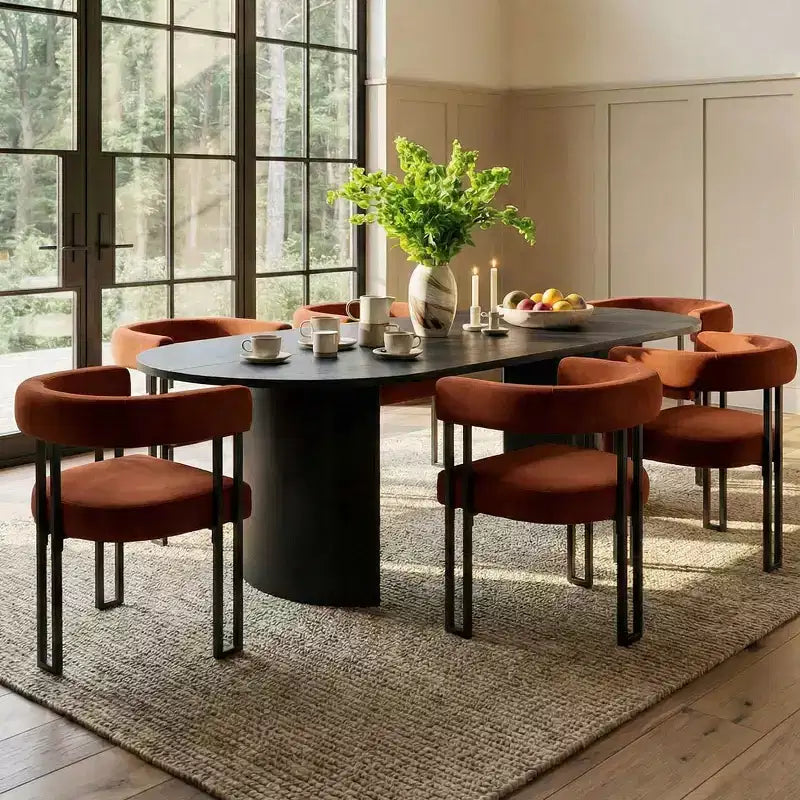 Velvet Metal Dining Chair Set of 6 24.5'' x 28.5''