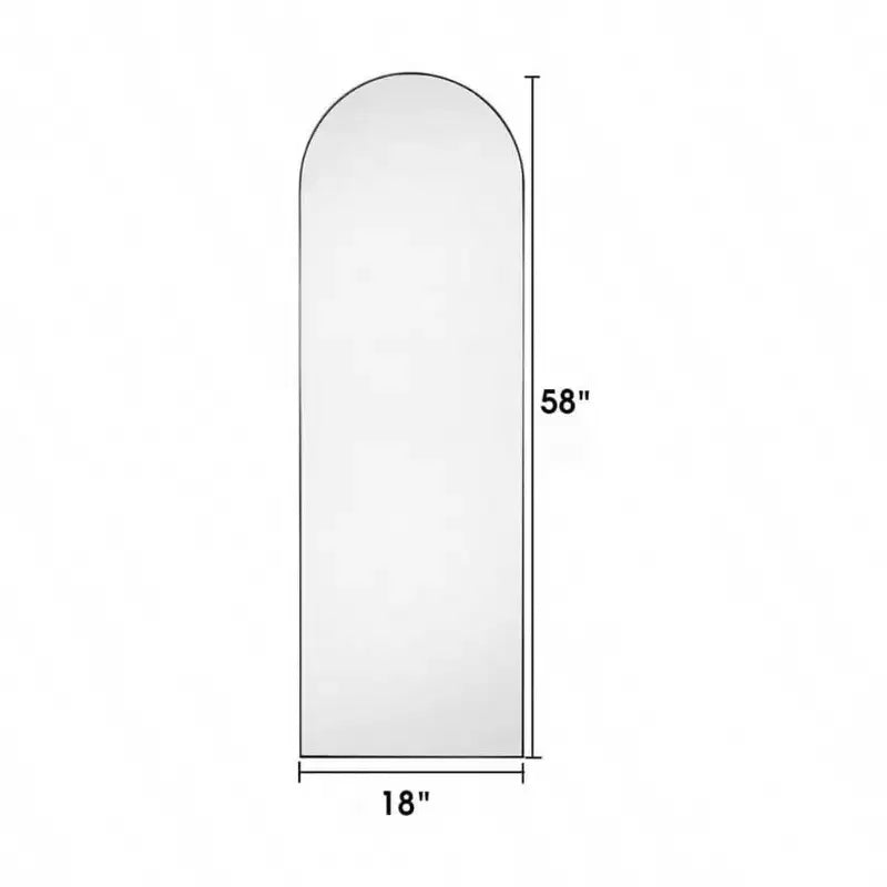Aluminum Arched Full Length Floor Mirror 58'' x 18''