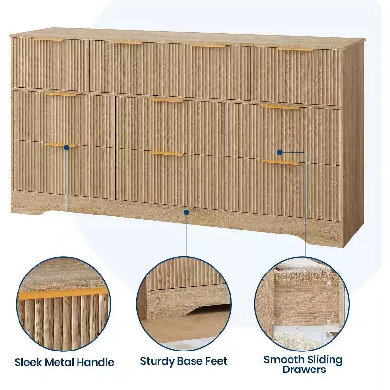 Cassettiera doppia in legno a 10 cassetti 150 cm x 80 cm
