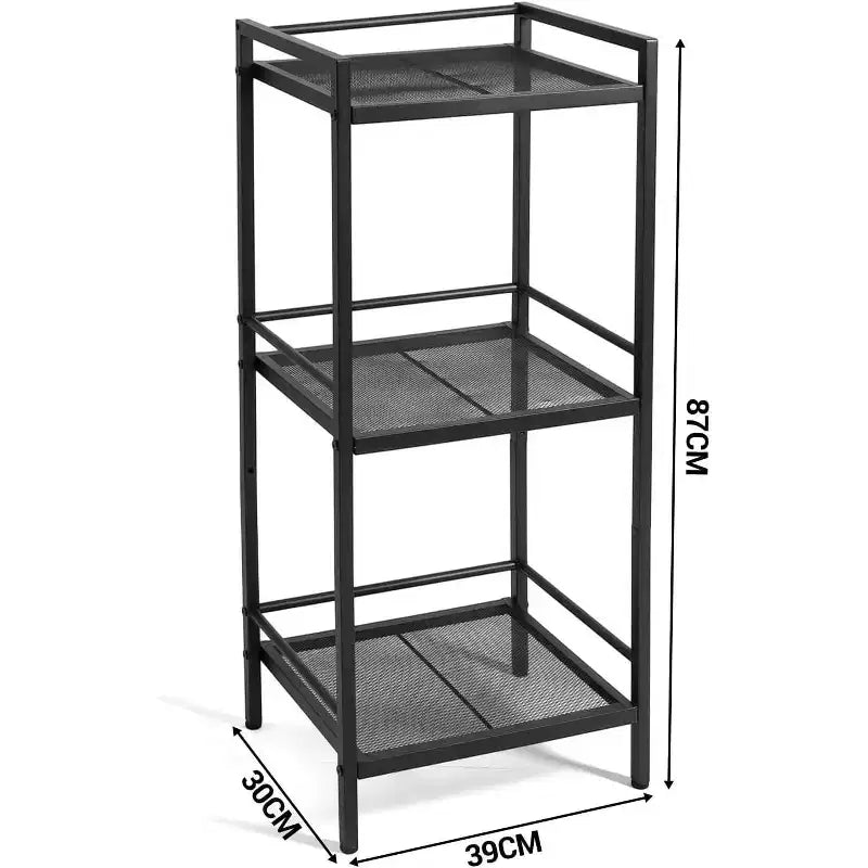 Carbon Steel 3/4-Tier Storage Rack 39cm x 87/112cm