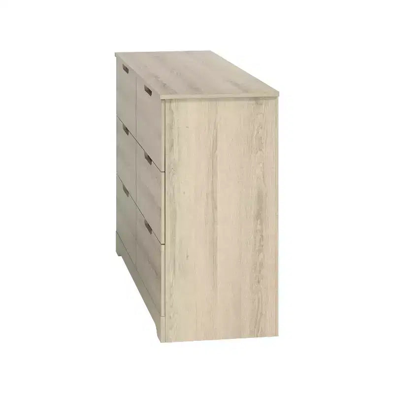 Comò a 6 cassetti in legno composito 119 cm x 80,5 cm