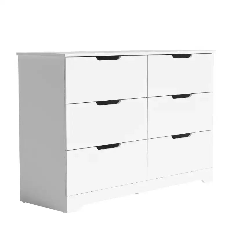 Comò a 6 cassetti in legno composito 119 cm x 80,5 cm