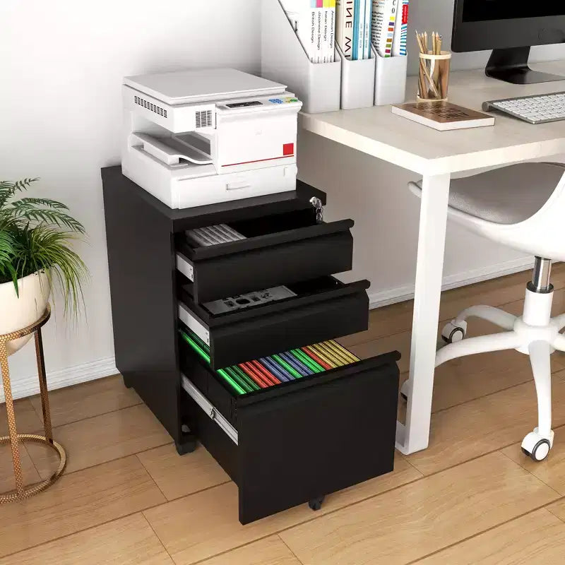 Metal 3-Drawer Mobile File Cabinet 14.69'' x 23.62''