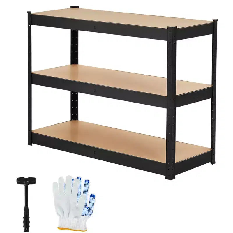 3 Tier Heavy Duty Adjustable Metal Storage Shelves, Freestanding Organizer Garage Shelving Unit for Basement Warehouse Pantry