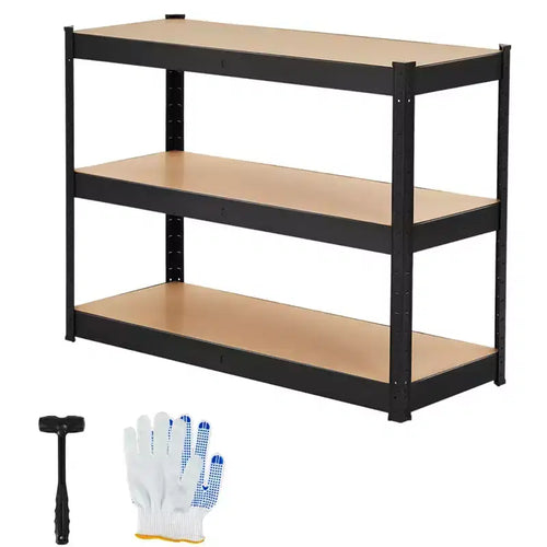 3 Tier Heavy Duty Adjustable Metal Storage Shelves, Freestanding Organizer Garage Shelving Unit for Basement Warehouse Pantry