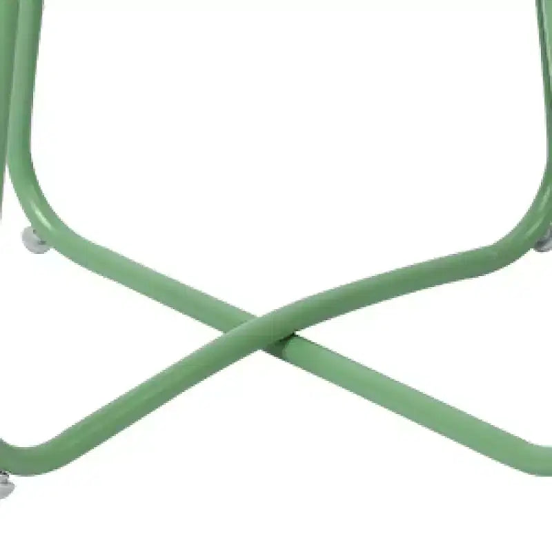 Tavolino da esterno rotondo in metallo, resistente alle intemperie, verde, 45 cm