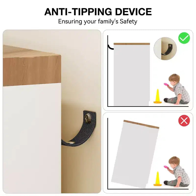 Armadio basso 43.3 con asta appendiabiti e 4 cassetti, mobile a 2 ante in legno con organizer per camera da letto